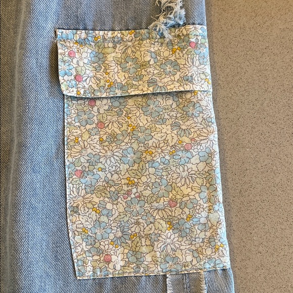 POL Light Blue Flare Jeans Star Patches Fabric Pockets Elastic Drawstring Waist - Picture 13 of 15